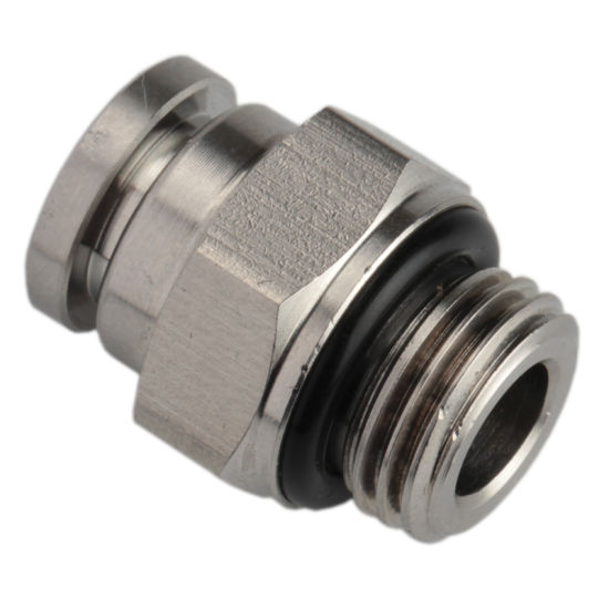 Pneumatic Male Straight Metal Push in Fittings with EPDM Seals
