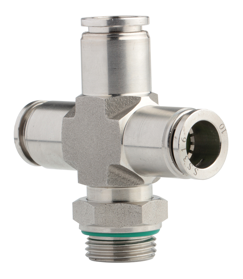  Four-Way Pneumatic Male Cross Pipe (SSPZG) SS316L Fittings