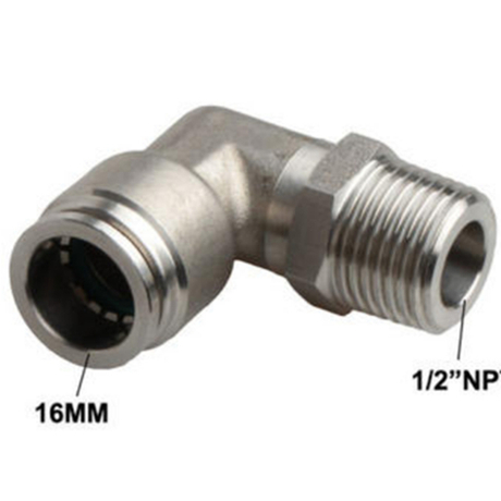 Xhnotion Food, Drinking Water Quanlity Stainless Steel Swivel Fitting 16mm X 1/2"NPT Thread Connector