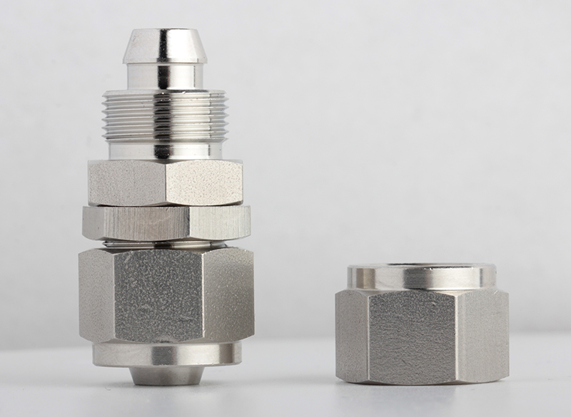SS316L Stainless Steel (SSRPM) Rapid Screw Fitting 8mm Bulkhead Union Push on Fitting Quick Joint Fitting Bite Type Connector